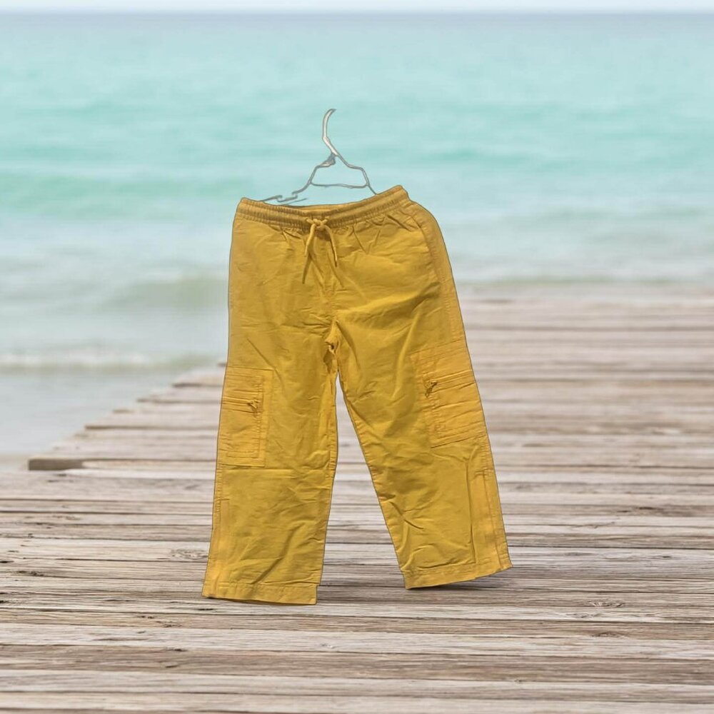 Gymboree NWT Boys Yellow Zipper Front Pocket Jogger Pants Size 4